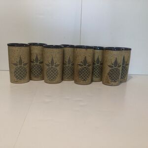 john bauman pottery pineapple tumblers set of 8